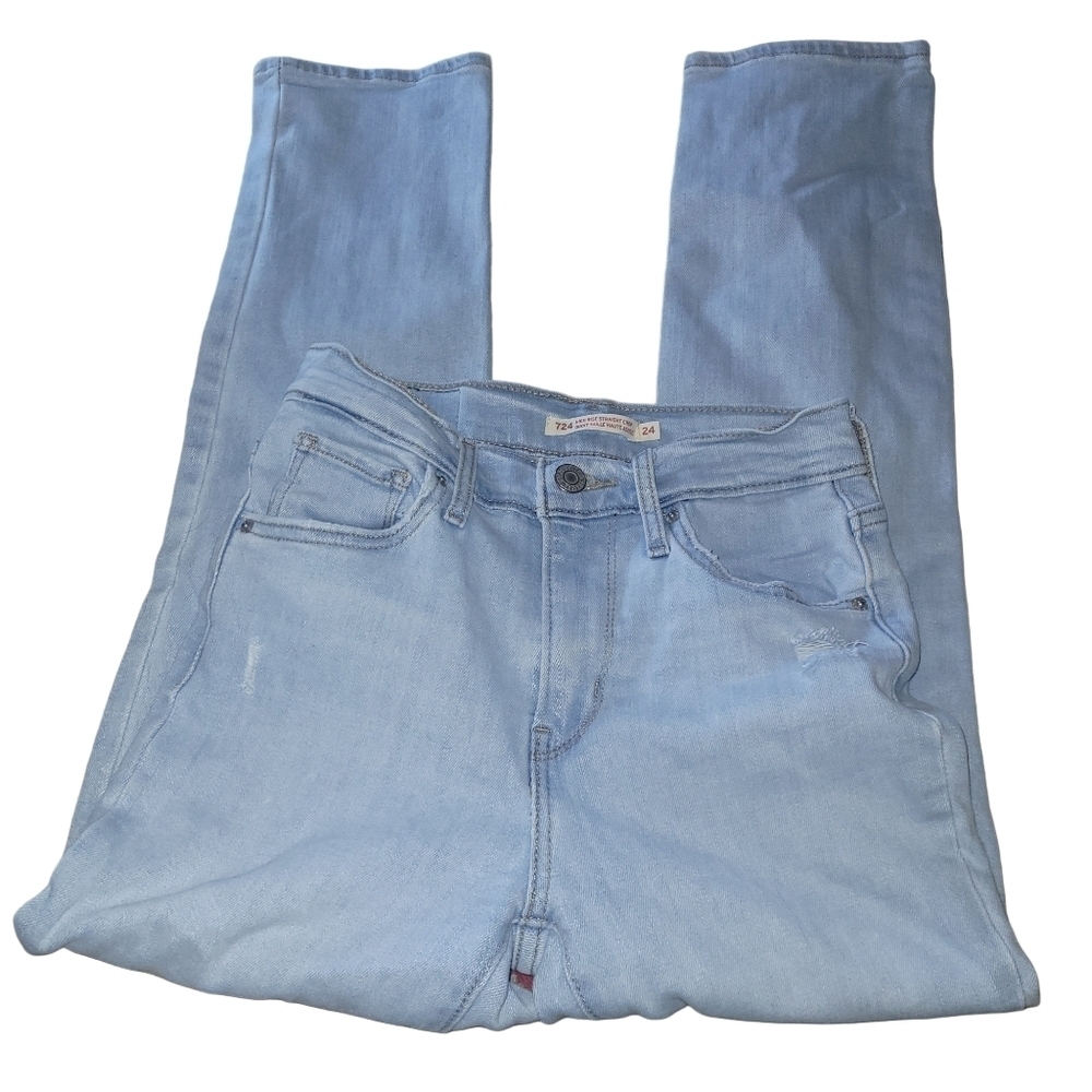 Levi's 724 High Rise Straight Cropped Jeans Size 24